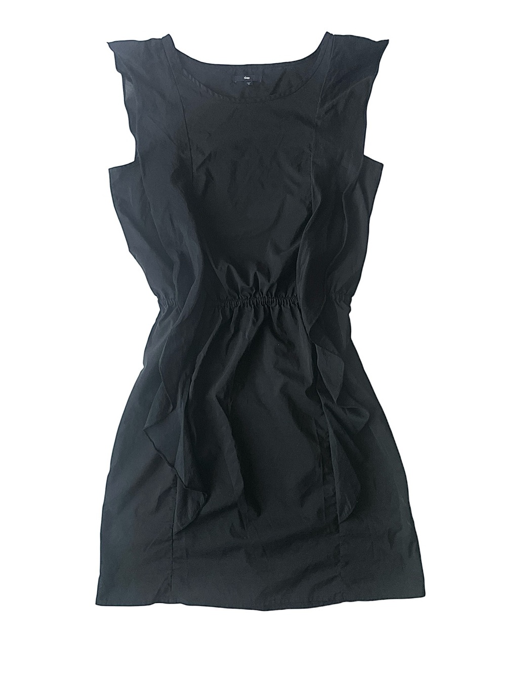 Gap Women's Black Cotton Silk  Ruffle Mini Dress Size 6